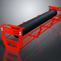 Pandjiris Heavy Duty Red Support Structure With Black Cylindrical Industrial Roller