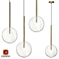Modern Transparent Glass Globe Pendant Lights With Metal Rods For Interior Decor