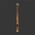 Vintage Dark Brown Wooden Door with Distinct Texture Metal Hinges and Latch