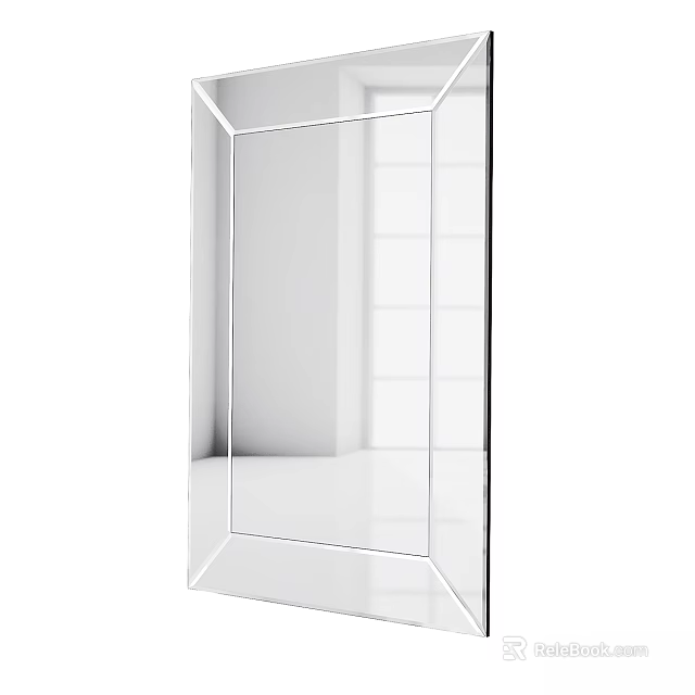 Modern Full Length Geometric Frame Mirror With Clear Reflection In Minimalist Space 3d model