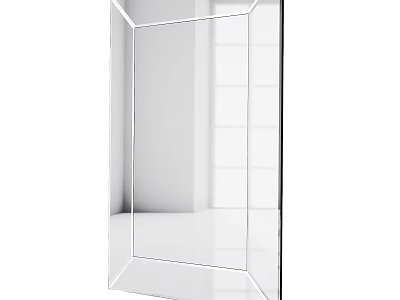 Modern Full Length Geometric Frame Mirror With Clear Reflection In Minimalist Space 3d model