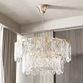 Elegant Gold Crystal Chandelier Featuring Intricate Decorative Design For Interior Space