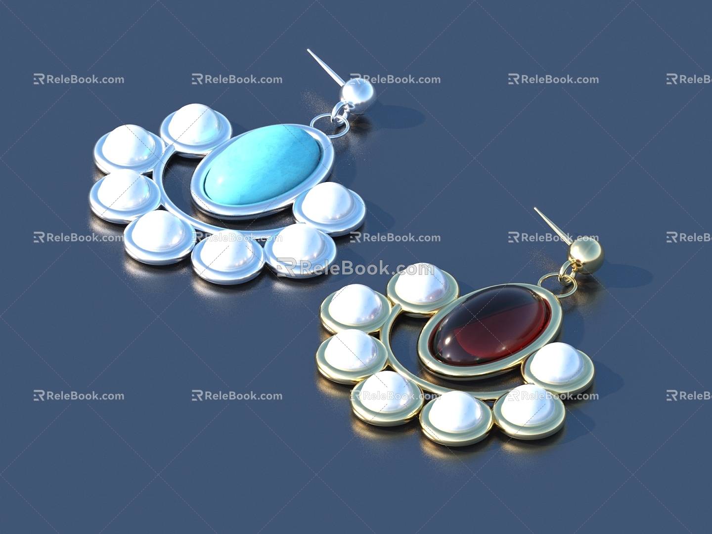 Ruby Jewelry Earrings Pendant Pendant 3d model