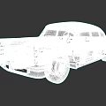 Light Blue Classic Vintage Car With Retro Sedan Design And White Wheels