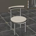 White Plush Leisure Chair with Arched Backrest and Slim Metal Legs for Modern Home Decor