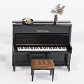 Different Style Pianos Featuring Musical Instruments And Art Supplies With Music Sheets Vases And Stools