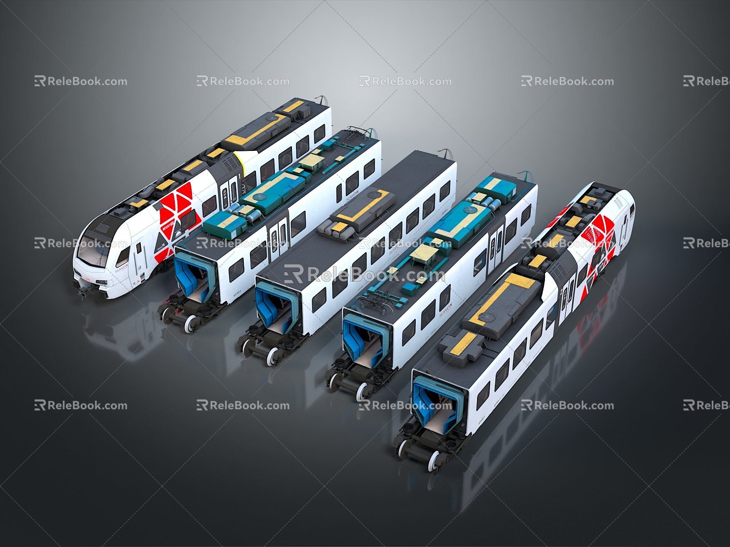 modern train light rail subway high-speed rail model