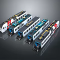 modern train light rail subway high-speed rail 3d model