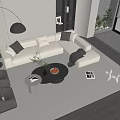 Sofa coffee table combination 3d model