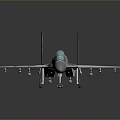 Camouflage Military Fighter Jet Model With Attached Weapons And Detailed Design