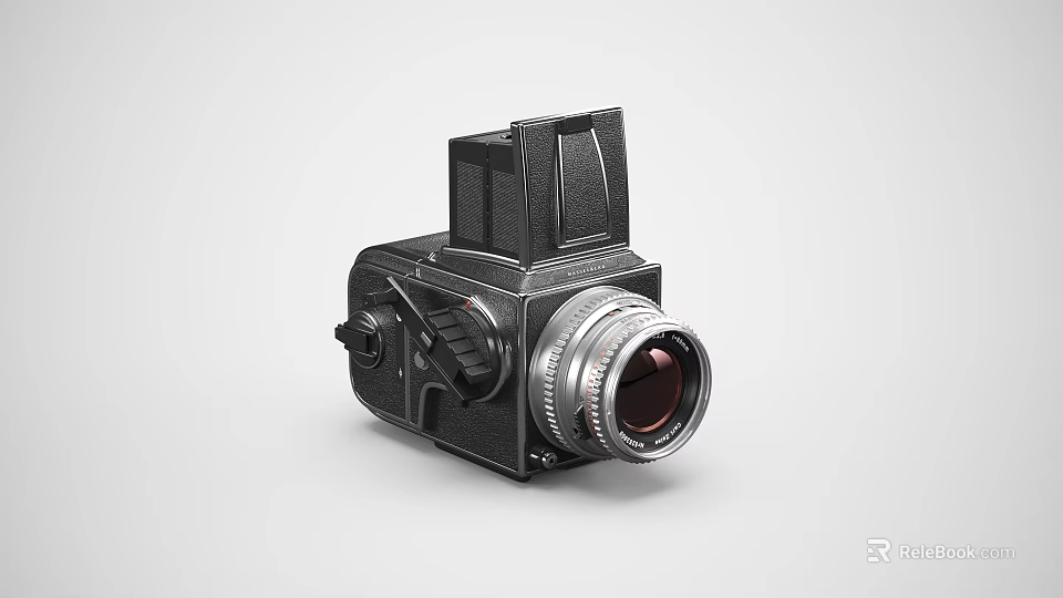 Vintage Digital Camera With Classic Black Body And High Quality Detachable Lens 3d model 