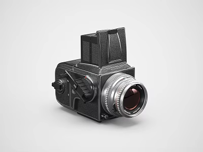 Vintage Digital Camera With Classic Black Body And High Quality Detachable Lens 3d model