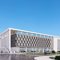 Modern style office building administrative complex building 3d model