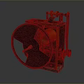 Vintage Mechanical Computer Device With Large Wheel Gears And Metal Components 3d model