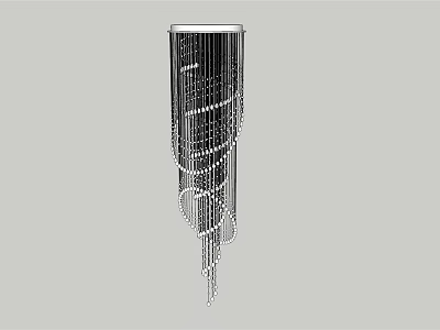 Modern Crystal Chandelier With Dangling Silver Metal Chains Decorative Design 3d model
