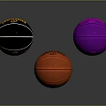 Spalding NBA Basketballs with Black Orange Purple Colors and Logo Design