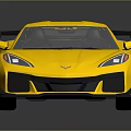 Yellow Sports Car With Sleek Design Black Accents Rear Spoiler and Shiny Exterior