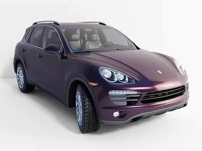 Purple SUV Car with Sleek Exterior Design Roof Rails and Front Headlights 3d model