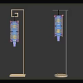 Chinese Style Decorative Floor Lamps With Lantern Design White Lampshade And Golden Stand