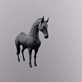 Exquisite Black Horse Sculpture Carved With Intricate Details And Artistic Design