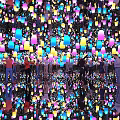 Colorful Decorative Lights in Interactive Space with Reflective Floor and Dreamy Ambiance