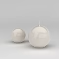 Tech Exhibition Hall Featuring White Spherical Displays With Smooth Surface And Spike Structures 3d model