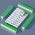 Traditional Mahjong Tiles Collection With Red White Edges Numbers Symbols And Dice