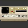Vintage Computer With Keyboard Display Screen And Control Buttons Beige Casing