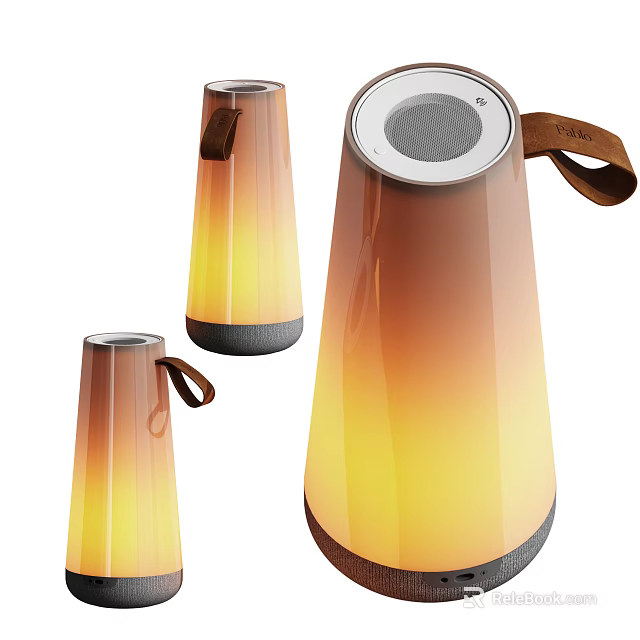 Modern Gradient Color Floor Lamp With Leather Handle For Home Decor 3d model