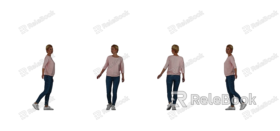 Middle-aged and elderly women 3D model