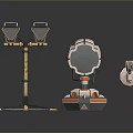 Multi Unit Industrial Equipment With Stand Structure Round Base And Control Monitoring Tools