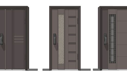 Modern security door entry door security door 3d model