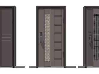 Modern security door entry door security door 3d model