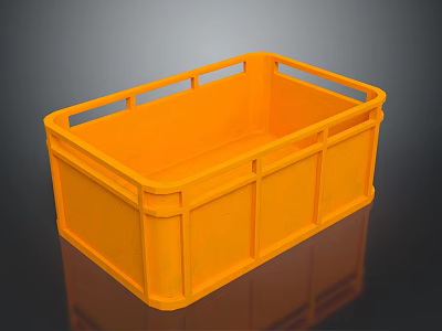 Orange Plastic Storage Bin For Home Organization With Durable Design And Handle 3d model
