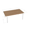 Modern Outdoor Patio Garden Terrace Balcony Dining Table Desk Coffee Table Long Table Teak Table 3d model