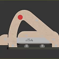 Wooden Mechanical Equipment with Red Button Triangular Frame and Sturdy Base
