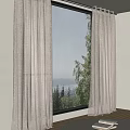 Curtain Window Screen Pleated Curtain 3d model