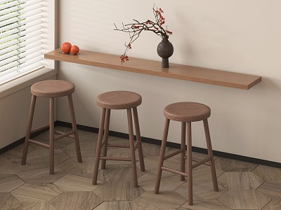 Modern Bar Stool Fruit Plate 3d model