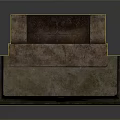 Decorative Vintage Stone Fireplace With Carved Base And Wood Logs Inside