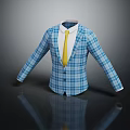 Blue Plaid Blazer With White Shirt And Yellow Tie Stylish Formal Wear