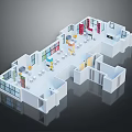 Modern Office Space Interior Design With Multiple Functional Zones Colorful Sections And Tables Chairs
