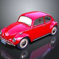 Red Classic Volkswagen Beetle Car with Shiny Exterior and Vintage Design