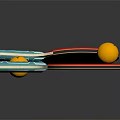 Red Table Tennis Rackets With Blue Handles And Yellow Balls On Dark Surface