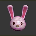 Cute White Rabbit Shaped Kids Furniture With Pink Ears And Black Eyes Design