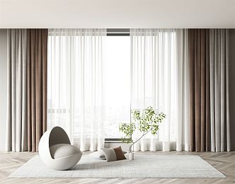 Modern Curtains 3d model