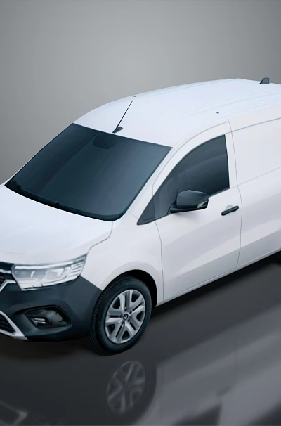 White Bus With Side Door Black Windows Black Wheels And Reflection On Gray Background 3d model