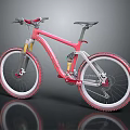 Red Mountain Bike with Modern Design Stylish Frame Large Wheels and Front Suspension
