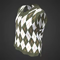 Fashionable Green And White Argyle Pattern Knitted Vest For Casual Outfits