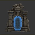 Stone Gate House Magic Gate Magic Portal Arch Stone Pillar Outdoor Items Realistic 3d model