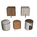Leather Fabric Sofa Stools With Various Colors Square Round Shapes And Metal Legs